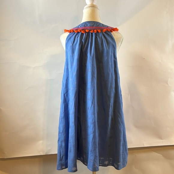 Vineyard Vines | Sunset Palm Tassel Dress in Burn Out Breaker Blue | Small - Picture 11 of 15